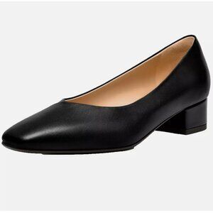 NEW IN BOX! FEMSTEP BLACK LEATHER SQUARE TOE HEELS PUMPS DRESS SHOES WOMENS 7.5